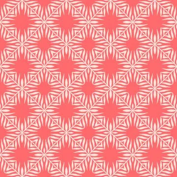 Vector seamless pattern with stylized tropical leaves and flowers Stock Illustration