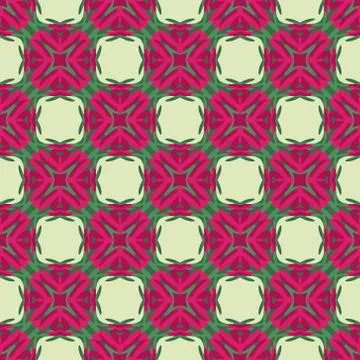 Vector seamless pattern with stylized tropical leaves and flowers Illustrazione stock