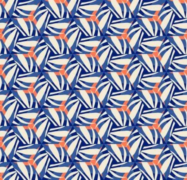 Vector seamless pattern with stylized tropical leaves and flowers Stock Illustration