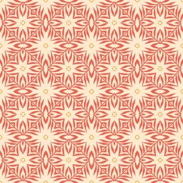 Vector seamless pattern with stylized tropical leaves and flowers Stock Illustration