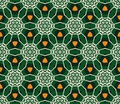 Vector seamless pattern with stylized tropical leaves and flowers Illustrazione stock