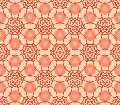 Vector seamless pattern with stylized tropical leaves and flowers Stock Illustration