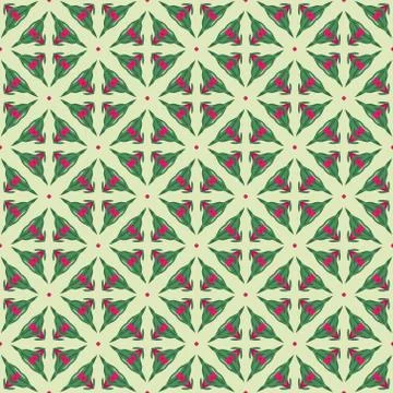 Vector seamless pattern with stylized tropical leaves and flowers Stock Illustration