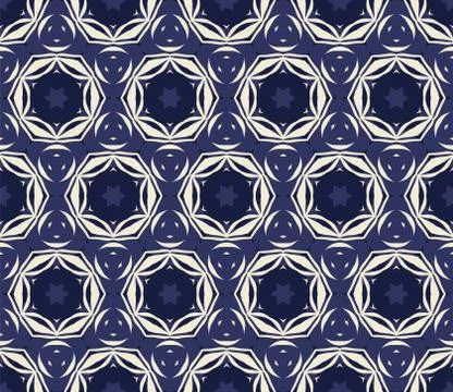 Vector seamless pattern with stylized tropical leaves and flowers Illustrazione stock