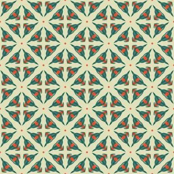 Vector seamless pattern with stylized tropical leaves and flowers Stock Illustration