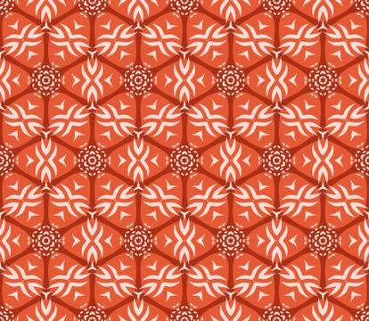 Vector seamless pattern with stylized tropical leaves and flowers Stock Illustration