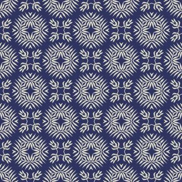 Vector seamless pattern with stylized tropical leaves and flowers Stock-Illustration