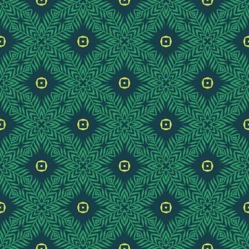 Vector seamless pattern with stylized tropical leaves and flowers Illustrazione stock