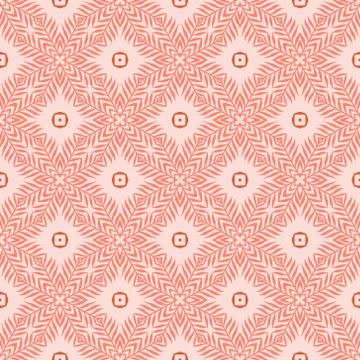Vector seamless pattern with stylized tropical leaves and flowers Stock Illustration