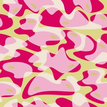 Vector seamless pattern in summer trend bright purple and pastel pink color o Stock Illustration