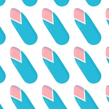 Vector seamless pattern with surfboards in flat style Stock Illustration