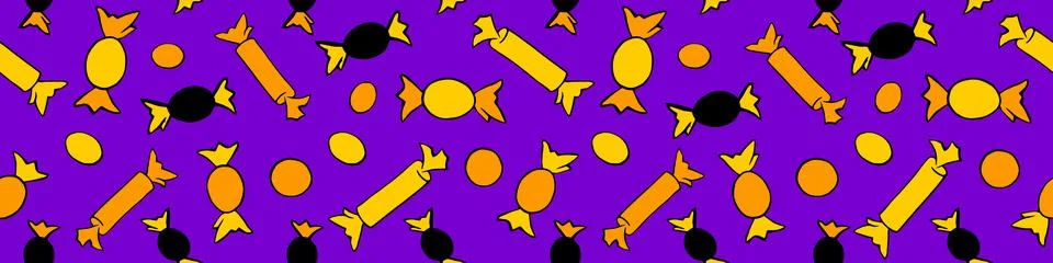 Vector seamless pattern of sweet cute candies. Concept for holidays: Hallowee 스톡 일러스트