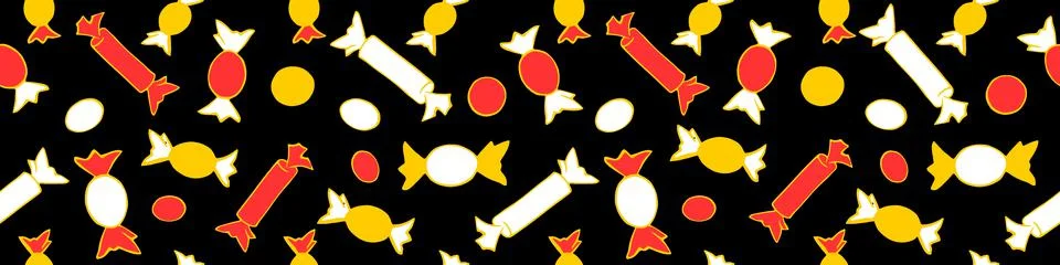 Vector seamless pattern of sweet cute candies. Concept for holidays: Hallowee イラスト素材