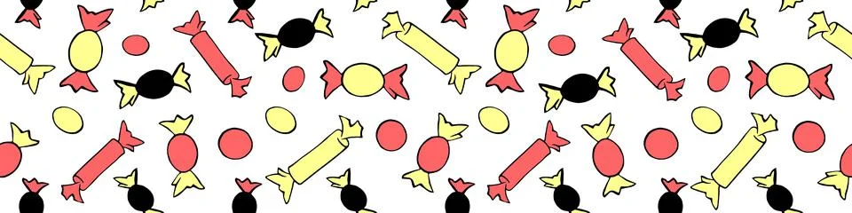 Vector seamless pattern of sweet cute candies. Concept for holidays: Hallowee Illustrazione stock