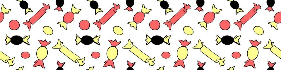 Vector seamless pattern of sweet cute candies. Concept for holidays: Hallowee Illustrazione stock