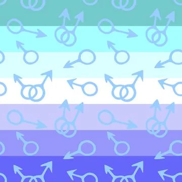 Vector seamless pattern of symbols of mars, male gender icons on Homosexual P イラスト素材
