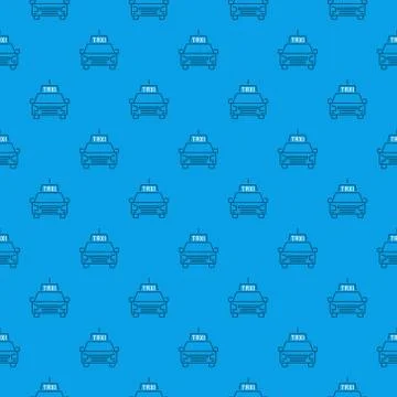 Vector seamless pattern with taxi car linear icon Illustrazione stock