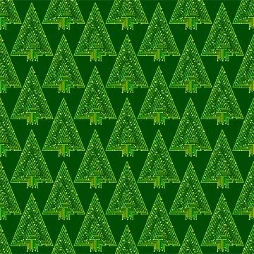 Vector seamless pattern with technology Christmas tree made from circuit boar 스톡 일러스트