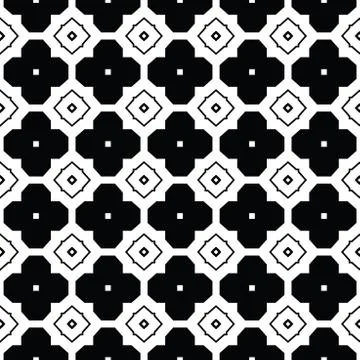 Vector seamless pattern texture background with geometric shapes in black, wh Stock Illustration