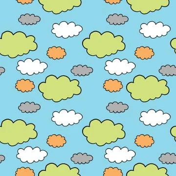 Vector seamless pattern, texture background. Hand drawn and colored Illustrazione stock