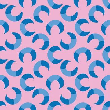 Vector seamless pattern, texture background. Hand drawn, blue, pink colors. Stock Illustration