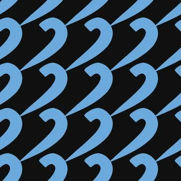 Vector seamless pattern, texture background. Hand drawn, blue, black colors. Stock Illustration