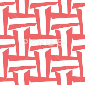 Vector seamless pattern, texture background. Hand drawn, red, white colors. Stock Illustration