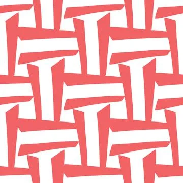 Vector seamless pattern, texture background. Hand drawn, red, white colors. Stock Illustration