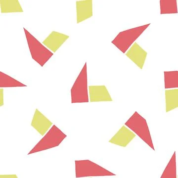 Vector seamless pattern, texture background. Hand drawn, red, yellow, white c Stock Illustration