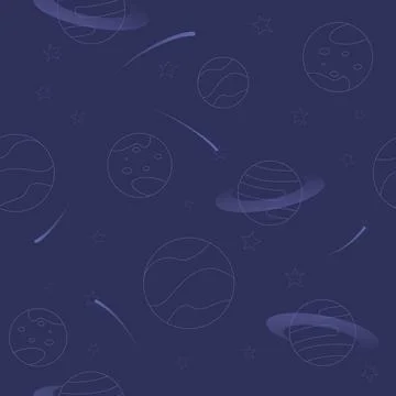 Vector seamless pattern on the theme of space, the universe イラスト素材