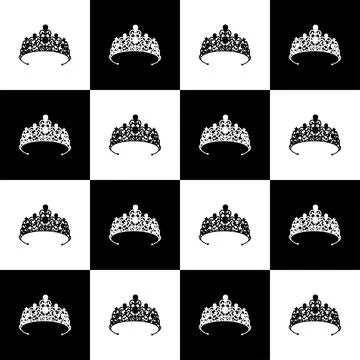 Vector seamless pattern with tiara image Stock Illustration