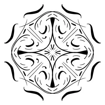 Vector seamless pattern tile - hand drawn decorative symmetrical element Stock Illustration