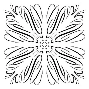 Vector seamless pattern tile - hand drawn decorative symmetrical element イラスト素材