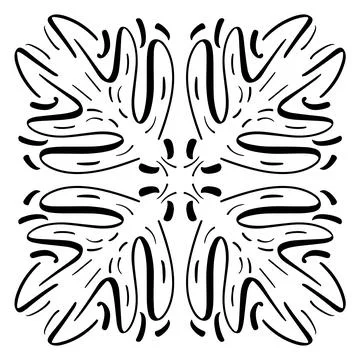 Vector seamless pattern tile - hand drawn decorative symmetrical element 스톡 일러스트