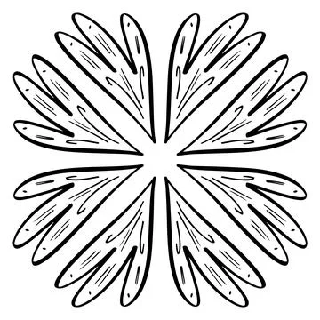 Vector seamless pattern tile - hand drawn decorative symmetrical element Stock Illustration