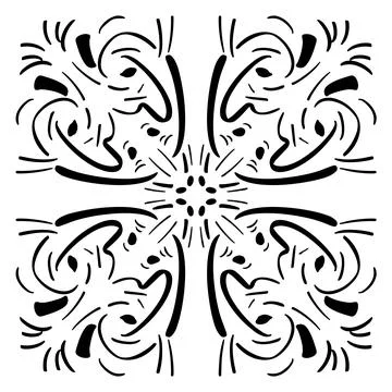 Vector seamless pattern tile - hand drawn decorative symmetrical element Stock Illustration
