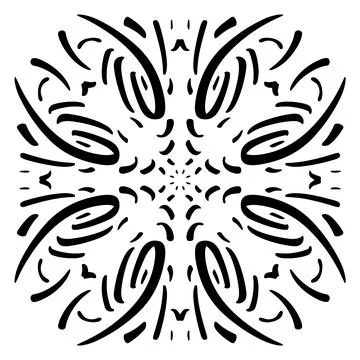 Vector seamless pattern tile - hand drawn decorative symmetrical element Stock Illustration