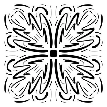 Vector seamless pattern tile - hand drawn decorative symmetrical element Stock Illustration