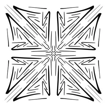 Vector seamless pattern tile - hand drawn decorative symmetrical element Stock Illustration