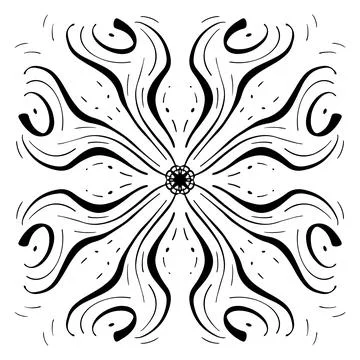 Vector seamless pattern tile - hand drawn decorative symmetrical element Stock Illustration