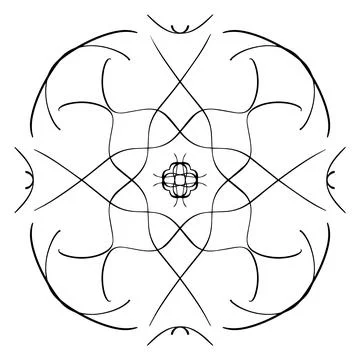 Vector seamless pattern tile - hand drawn decorative symmetrical element Stock Illustration