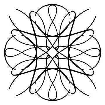 Vector seamless pattern tile - hand drawn decorative symmetrical element Stock Illustration