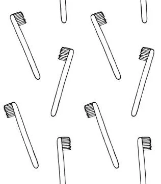 Vector seamless pattern of tooth brush Illustrazione stock