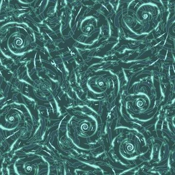Vector seamless pattern of torn stripes or waves Tidewater Green color.Green 스톡 일러스트