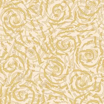 Vector seamless pattern of torn stripes or waves in Fortuna Gold color. Spiral Illustrazione stock