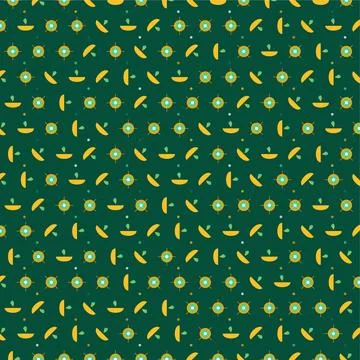 Vector seamless pattern with traditional Indian oil lamps for celebration f.. Stock Illustration