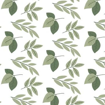 Vector seamless pattern with tree branches. Stock Illustration