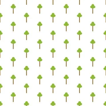 Vector seamless pattern with trees icon elements. Repeatable green tree eleme Stockillustratie