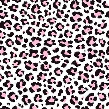 Vector seamless pattern of trendy pink leopard skin print. Stock Illustration