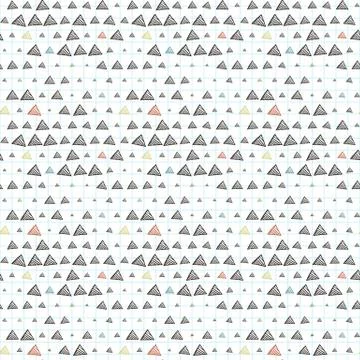 Vector seamless pattern of triangles primed on checkered paper Stock Illustration